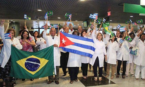 Desde el año 2013, a solicitud del gobierno de la presidenta Dilma Rousseff y con la participación de la Organización Panamericana de la Salud, Cuba se incorporó al Programa Más Médicos. Por este programa del gobierno se han mantenido laborando durante este período en Brasil unos 11 400 médicos cubanos, los cuales han llevado servicios a 3 356 municipios, que representan el 83 por ciento de los 4 058 que participan en el programa. Desde el año 2013, a solicitud del gobierno de la presidenta Dilma Rousseff y con la participación de la Organización Panamericana de la Salud, Cuba se incorporó al Programa Más Médicos. Por este programa del gobierno se han mantenido laborando durante este período en Brasil unos 11 400 médicos cubanos, los cuales han llevado servicios a 3 356 municipios, que representan el 83 por ciento de los 4 058 que participan en el programa.