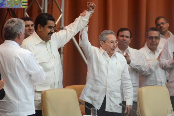 Raul Castro and Nicolas Maduro in Solidarity with Venezuela Activity