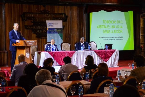 Alexis Mourre (en el podio), Presidente de la Corte Internacional de Arbitraje, durante su intervención en la XIV Reunión del Grupo Latinoamericano de la Corte Internacional de Arbitraje, realizada en el Hotel Nacional de Cuba, en La Habana, el 25 de agosto de 2017. ACN FOTO/Abel PADRÓN PADILLA Alexis Mourre (en el podio), Presidente de la Corte Internacional de Arbitraje, durante su intervención en la XIV Reunión del Grupo Latinoamericano de la Corte Internacional de Arbitraje, realizada en el Hotel Nacional de Cuba, en La Habana, el 25 de agosto de 2017. ACN FOTO/Abel PADRÓN PADILLA