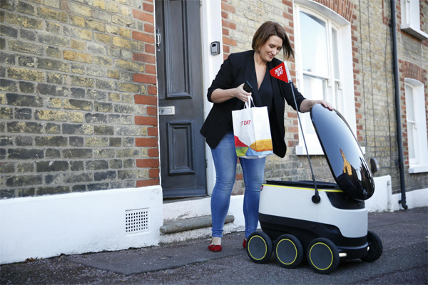 EE.UU.: Robots entregan comida a domicilio en Washington EE.UU.: Robots entregan comida a domicilio en Washington.