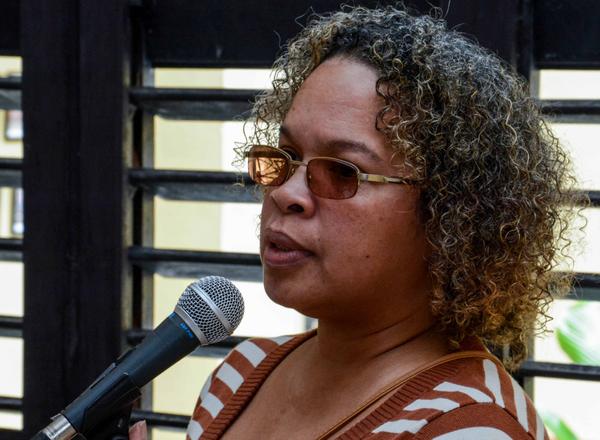 Teresa Viera Hernández, directora del Centro de Estudios sobre la Juventud, durante su intervención en el balance de esa entidad, realizado en su sede en La Habana, el 17 de enero de 2018.