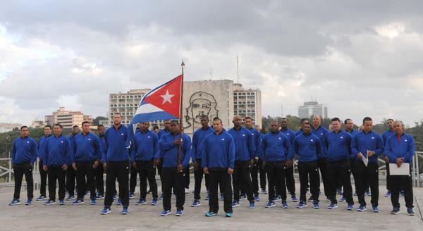 Ceremonia de abanderamiento al equipo de béisbol de la provincia Granma, que representará a Cuba en la Serie del Caribe, a desarrollarse en Guadalajara, México, efectuada en el Memorial José Martí, en La Habana, el 31 de enero de 2018. ACN FOTO/Omara GARCÍA MEDEROS