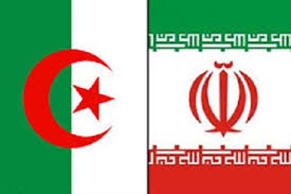 Flags of  Algeria  and Iran.