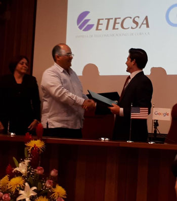 Etecsa y Google anuncian acuerdo para mejorar acceso a contenidos de Internet en Cuba