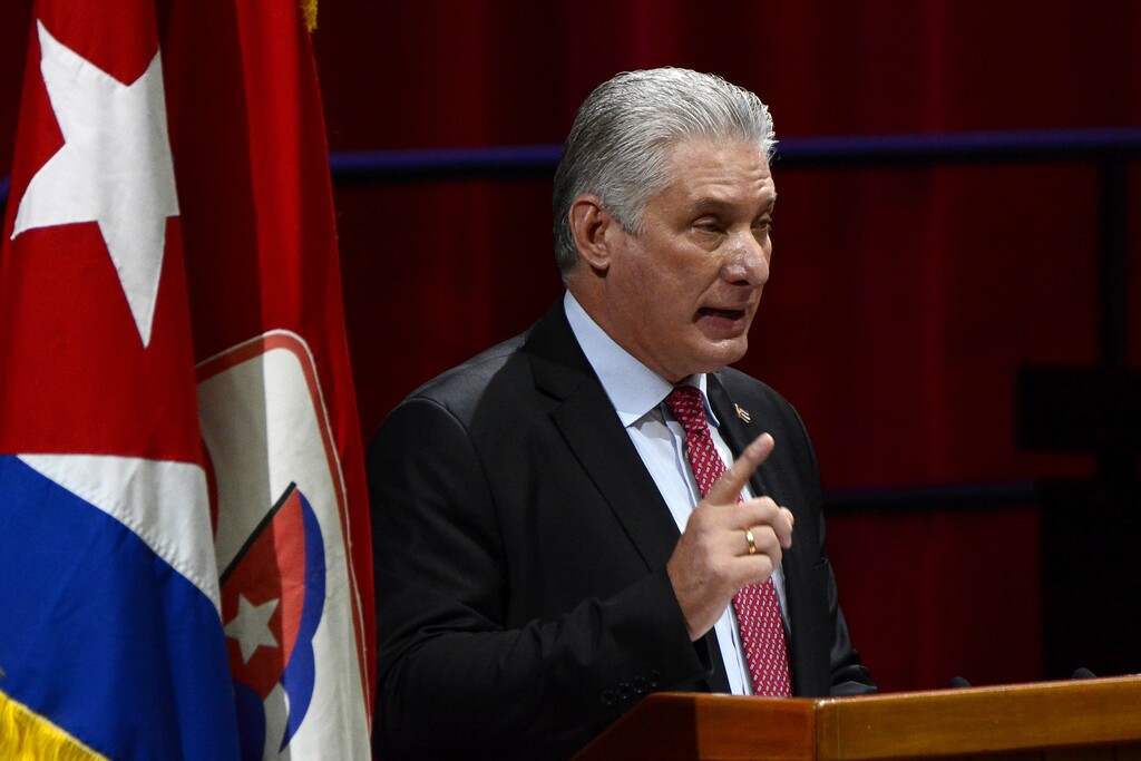 Miguel Díaz-Canel Bermúdez, Presidente de la República, como Primer Secretario del Comité Central del Partido Comunista de Cuba (CC PCC), interviene en la Sesión de Clausura del VIII Congreso del PCC, en el Palacio de Convenciones, en La Habana, el 19 de abril de 2021. 