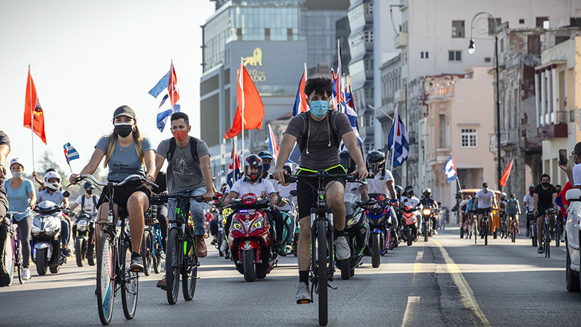 Caravana Mundial Contra el Bloqueo en La Habana Cuba.