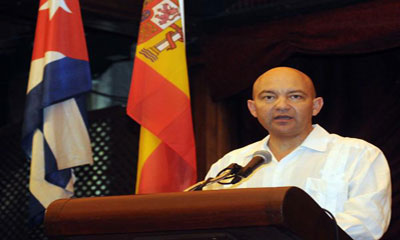 Jaime García, Secretario de Estado de Comercio de España, presidió el Foro Empresarial Cuba-España, realizado en el Hotel Nacional de Cuba, el 14 de abril de 2015. AIN FOTO/Abel PADRÓN PADILLA espanna_comercio.jpg