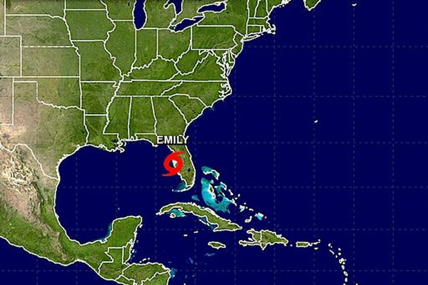 El Instituto de Meteorología emitió su aviso de Tormenta Tropical número cinco sobre la depresión tropical Emily.