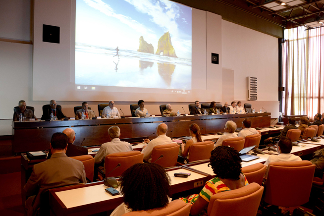Inauguración de la tercera edición de la Convención Internacional de Cubagua 2019, que se desarrolla en el Palacio de Convenciones, en La Habana, Cuba, el 19 de marzo de 2019 