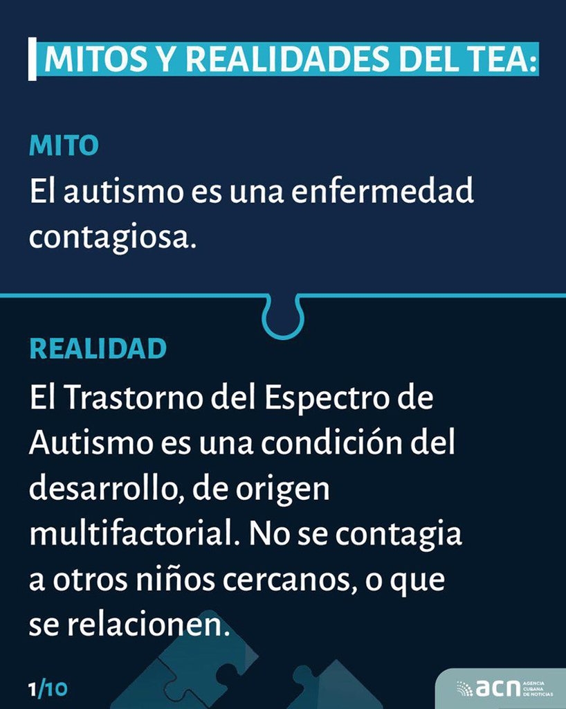 Infografía sobre mitos y realidades del autismo