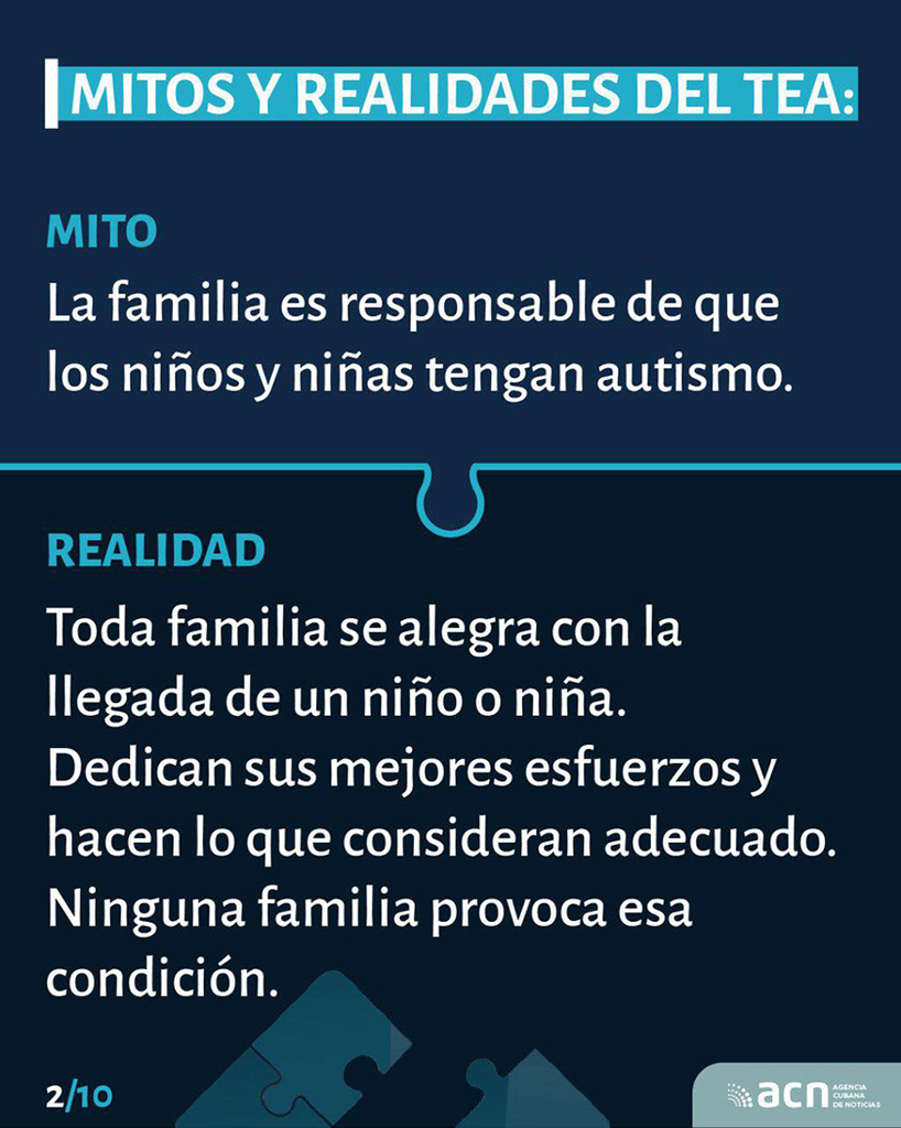 Infografía sobre mitos y realidades del autismo