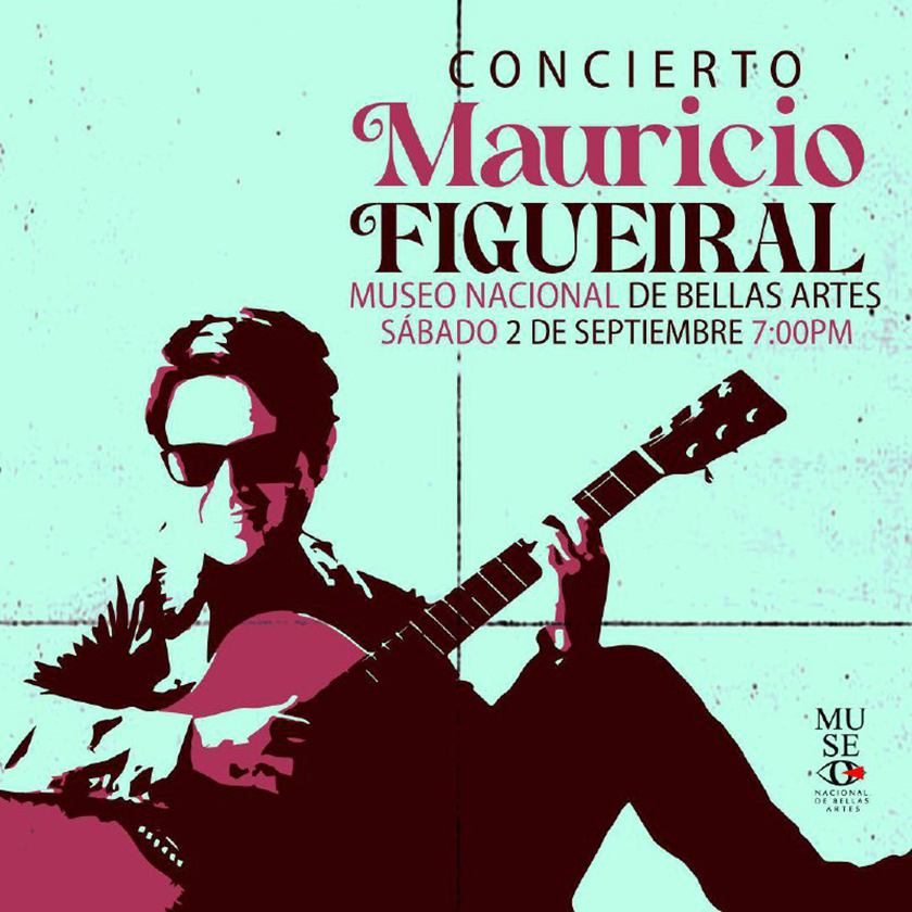 El reconocido cantautor Mauricio Figueiral ofrecerá un concierto este sábado 2 de septiembre, a las 7:00 p.m., en la Sala Teatro del capitalino Museo Nacional de Bellas Artes (MNBA).