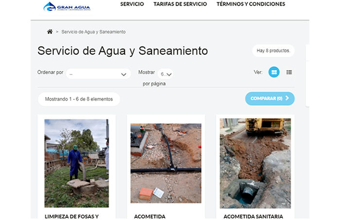 Vista de la página de la Empresa de Acueducto y Alcantarillado Granma en la pasarela EnZona