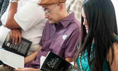 Asistentes a la presentación del libro Retrato de una Ausencia, en el Museo Nacional de Bellas Artes, en La Habana, Cuba, el 6 de octubre de 2014. AIN FOTO/Abel ERNESTO
