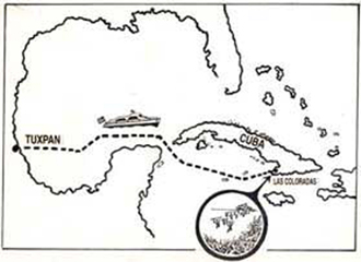 Trayectoria del yate Granma. Autor: Juventud Rebelde