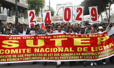 Huelga de docentes peruanos. Foto: Perú21